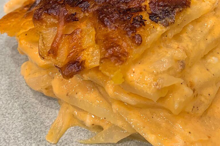 Scalloped Potatoes With Cream, Cheese, & Tomato Recipe | Muir Glen CA